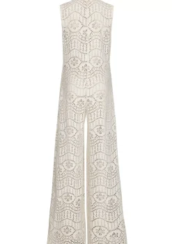 1543-34 / Soepelvallende Jumpsuit In Crochet, Wijd Been>Caroline Biss New