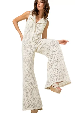 1543-34 / Soepelvallende Jumpsuit In Crochet, Wijd Been><noscript><img width=