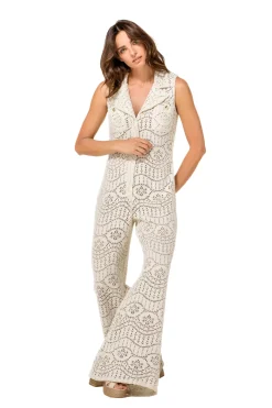 1543-34 / Soepelvallende Jumpsuit In Crochet, Wijd Been><noscript><img width=