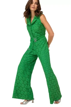 1529-63 / Soepelvallende Jumpsuit In Kant, Wijd Been><noscript><img width=
