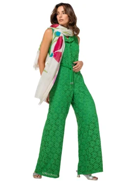 1529-63 / Soepelvallende Jumpsuit In Kant, Wijd Been><noscript><img width=