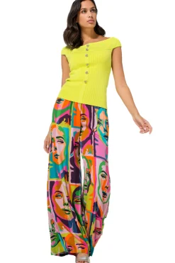 1542-79 / Soepelvallende Palazzobroek, Normal Waist, Pop-Art Print><noscript><img width=