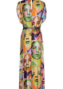 1142-79 / Soepelvallende Pop-Art Midi Jurk>Caroline Biss New