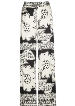 1560-19 / Soepelvallende Shiny Broek, Rechtbeen, Normal Waist>Caroline Biss Online