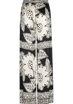 1560-19 / Soepelvallende Shiny Broek, Rechtbeen, Normal Waist>Caroline Biss Online