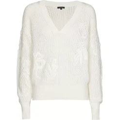 1294-91 / Vrouwelijke Pull Met Broderie Effect>Caroline Biss