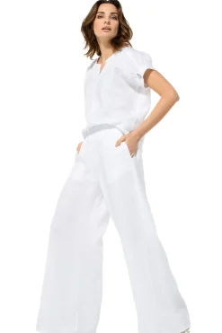 3571-90 / Wijde Broek In Linnen, Normal Waist><noscript><img width=